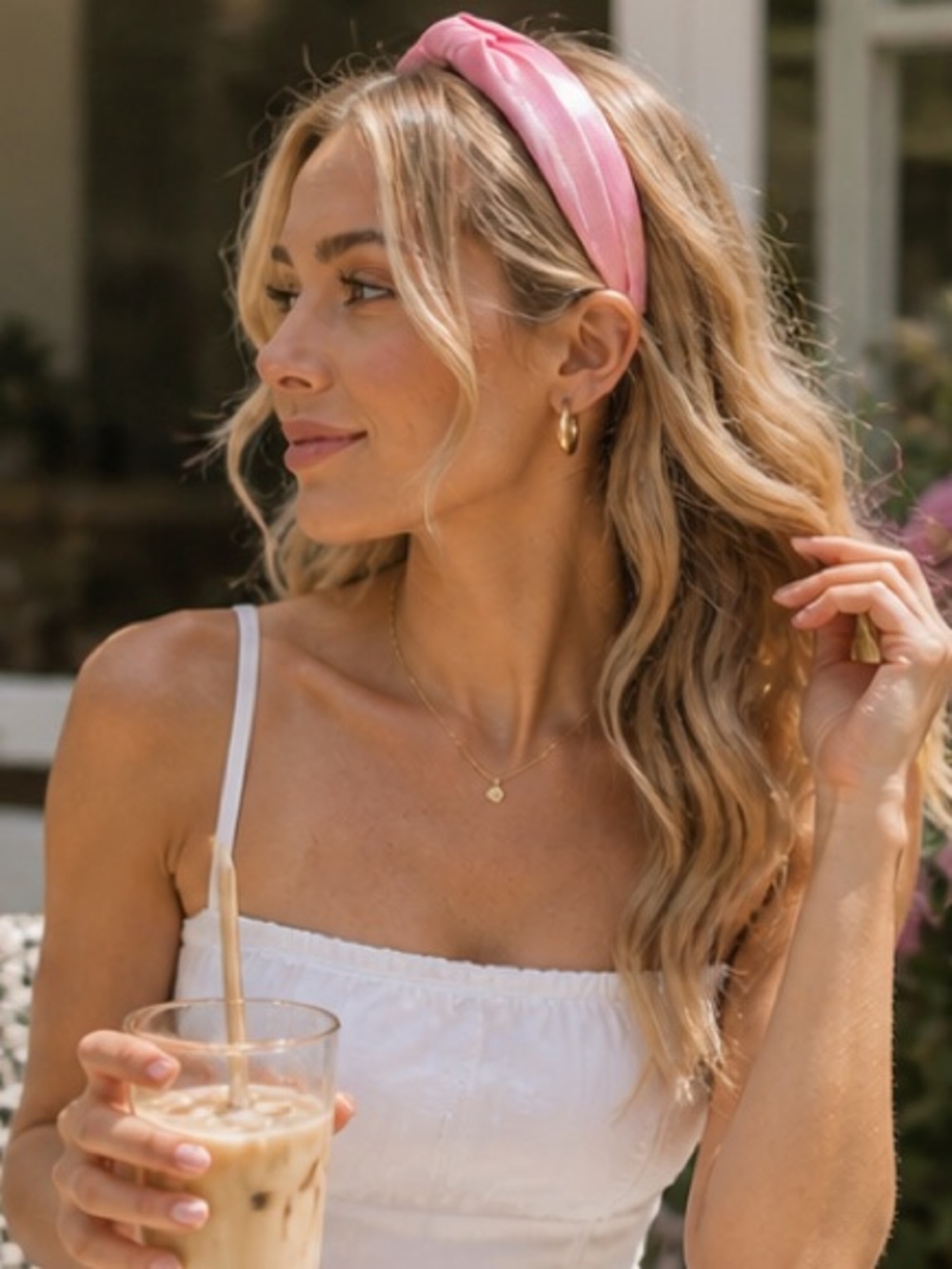 Shiny Pink Knot Headband | Padded Satin Look Hairband Chic Feminine